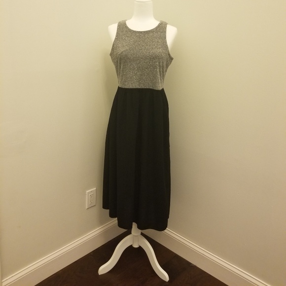 Praradox mixed media gray/black dress w/ pockets - Picture 1 of 4